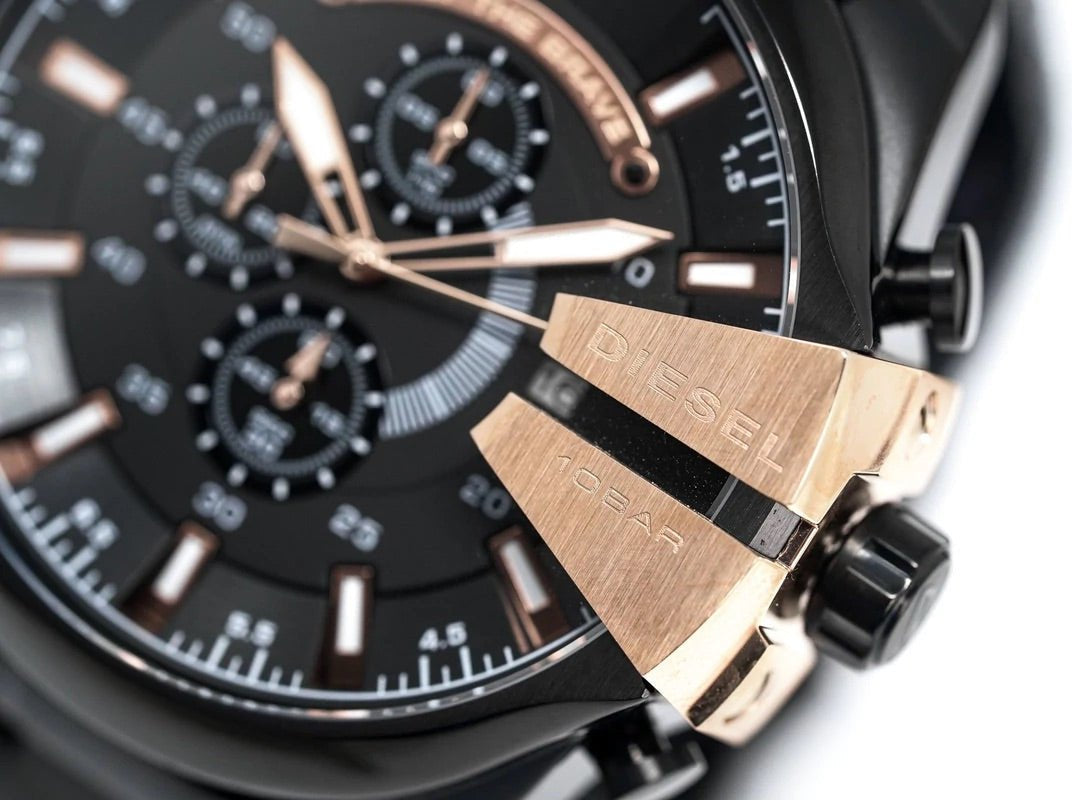 Diesel DZ4309 Mega Chief Chronograph Men's Watch – Black Dial & Black Stainless Steel Strap