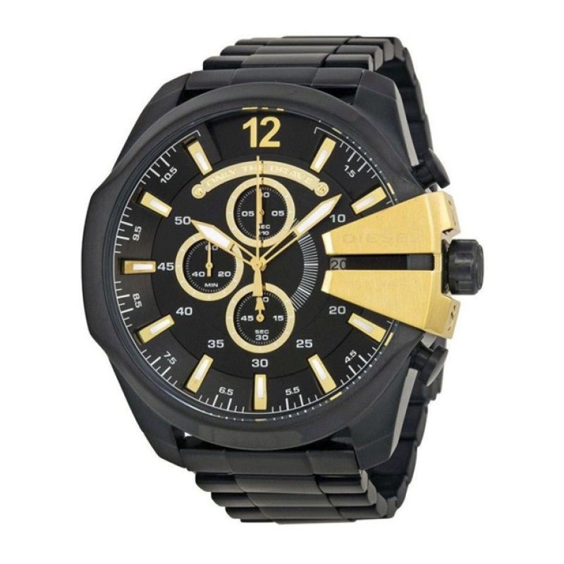 Diesel DZ4338 Mega Chief Chronograph Men's Watch – Black Dial & Black Stainless Steel Strap