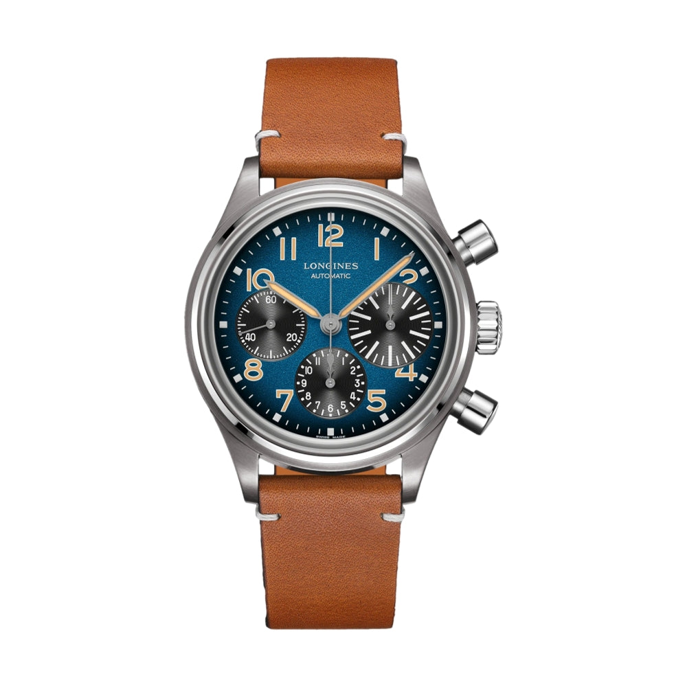 longines Avigation BigEye 41mm - Blue on Leather Strap