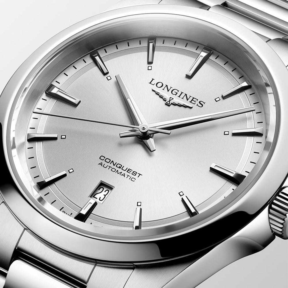 longines Conquest 41mm - Sunray Silver on Bracelet