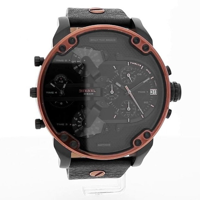 Diesel DZ7400 Mr. Daddy 2.0 Chronograph Men's Watch – Black Dial & Black Stainless Steel Strap