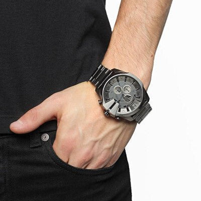 Diesel DZ4282 Mega Chief Chronograph Men's Watch – Grey Dial & Grey Stainless Steel Strap