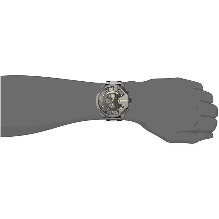 Diesel DZ4466 Mega Chief Chronograph Men's Watch – Grey Dial & Grey Stainless Steel Strap