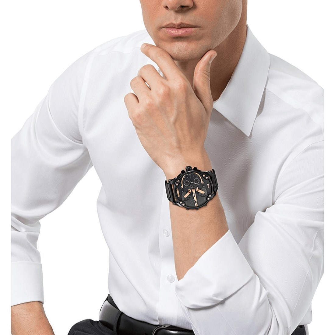 Diesel DZ7312 Big Daddy Chronograph Men's Watch – Black Dial & Black Stainless Steel Strap
