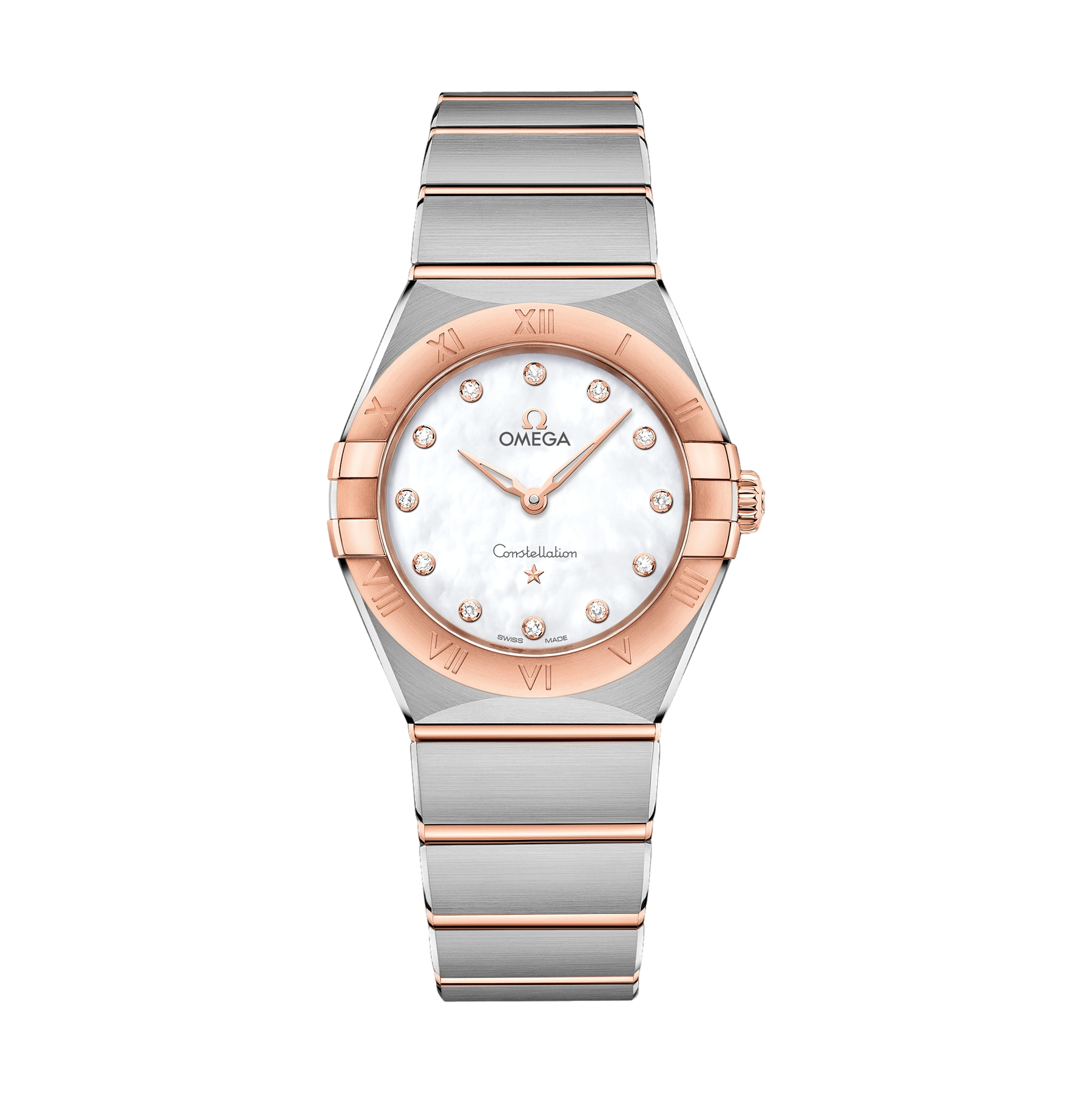 OMEGA Constellation Quartz Steel and Sedna™ Gold 28mm - White, Mother-of-Pearl on Bracelet