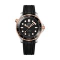OMEGA Seamaster Diver 300M Stainless Steel and Sedna Gold 42mm - Black on Rubber Strap