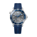 OMEGA Seamaster Diver 300M 42mm - Grey Dial w/ Blue Bezel on Rubber Strap