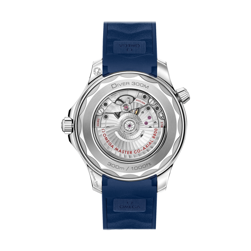 OMEGA Seamaster Diver 300M 42mm - Grey Dial w/ Blue Bezel on Rubber Strap