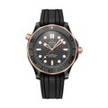 OMEGA Seamaster Diver 300M Ceramic and Sedna Gold 43.5mm - Black on Rubber Strap