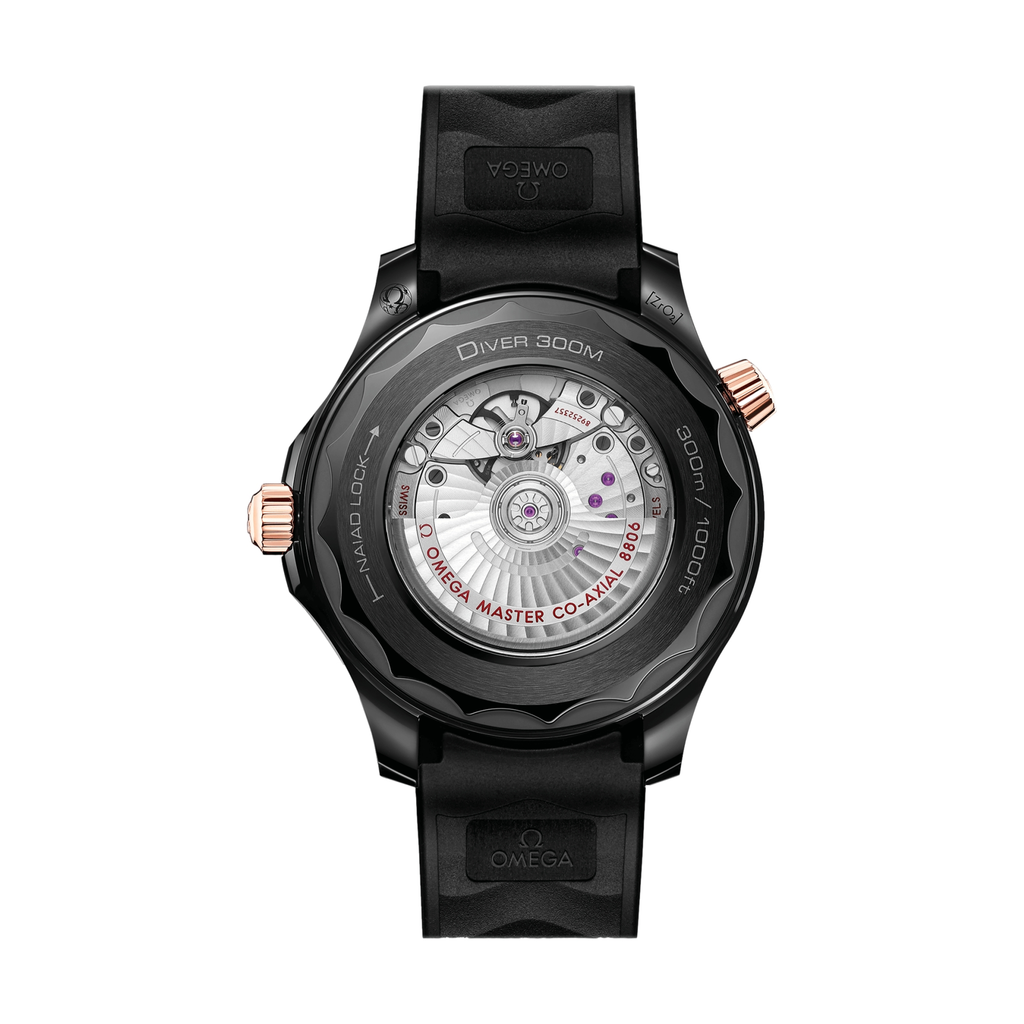 OMEGA Seamaster Diver 300M Ceramic and Sedna Gold 43.5mm - Black on Rubber Strap