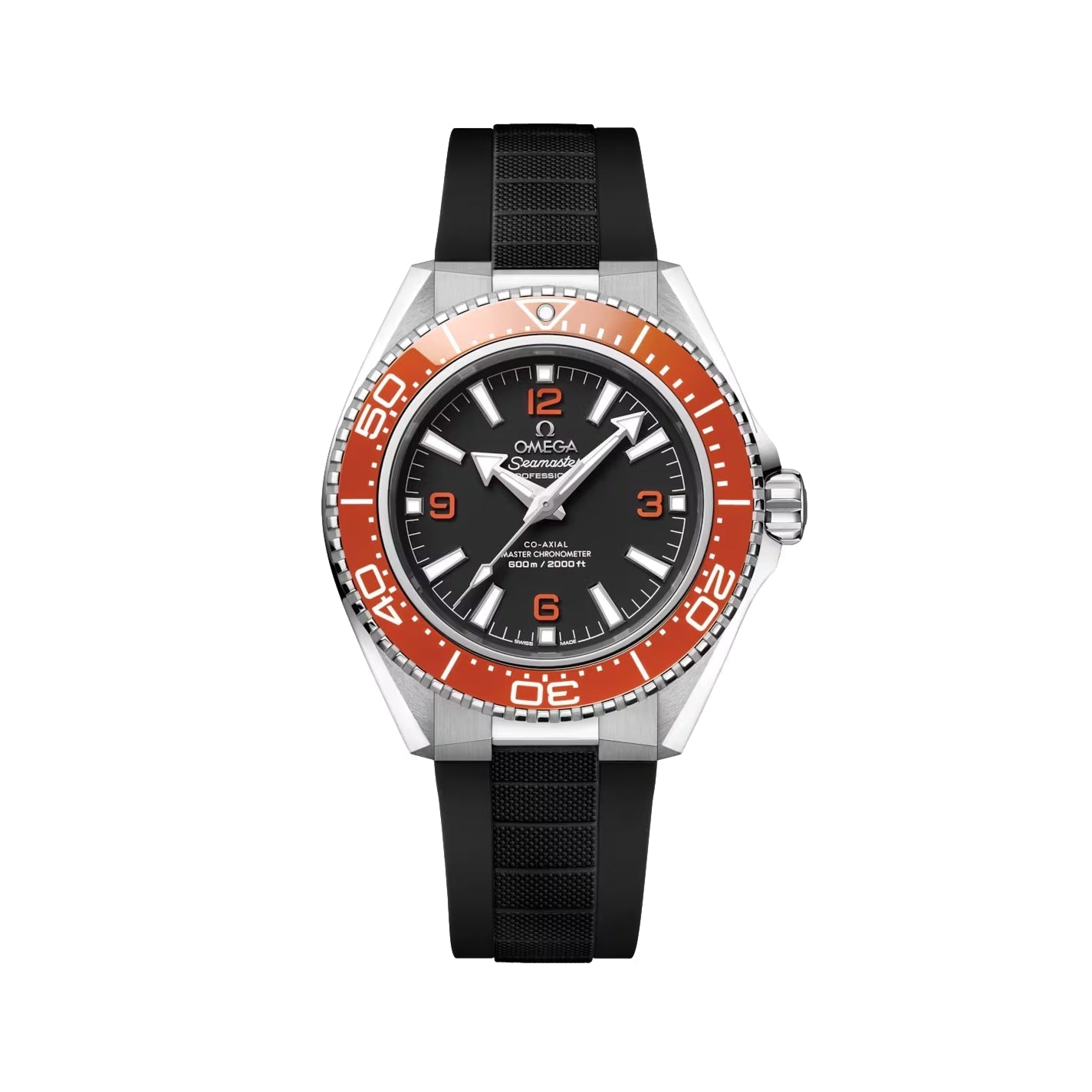 OMEGA Seamaster Planet Ocean 600M 42mm - Black and Orange on Black Rubber Strap