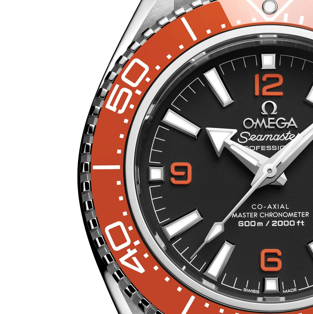 OMEGA Seamaster Planet Ocean 600M 42mm - Black and Orange on Orange Rubber Strap