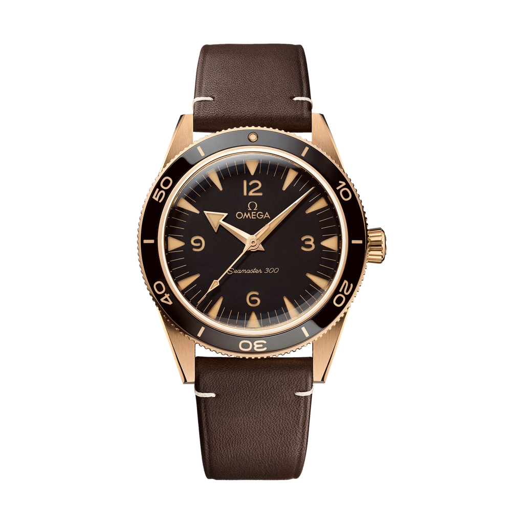 OMEGA Seamaster 300 Bronze Gold 41mm - Brown on Leather Strap