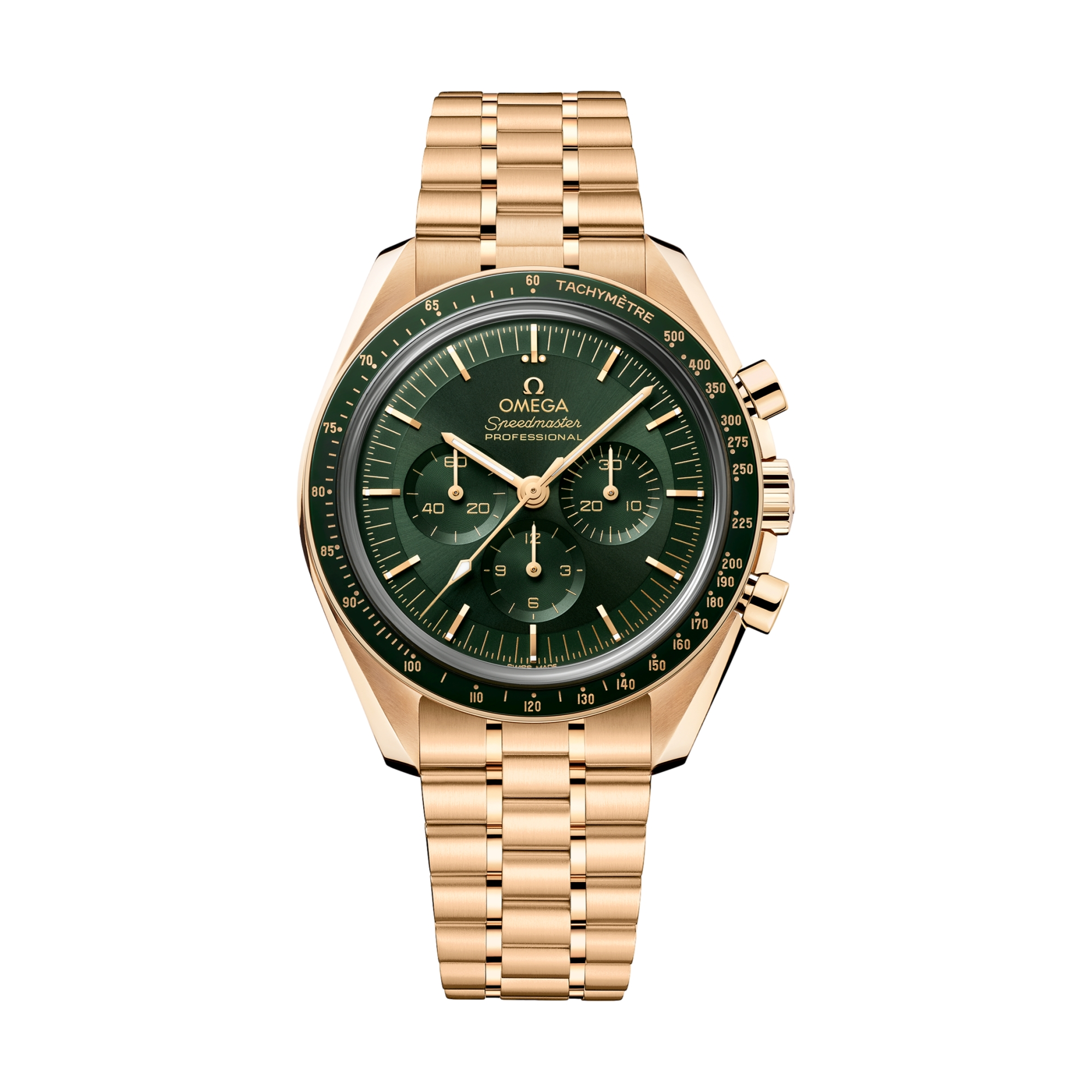 OMEGA Speedmaster Moonwatch Professional Moonshine Gold 42mm - Green on BraceletOMEGA