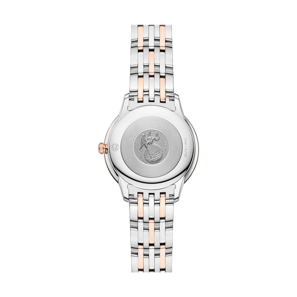 OMEGA De Ville Prestige Quartz Steel and Sedna Gold 30mm - White, Mother-of-Pearl on Bracelet