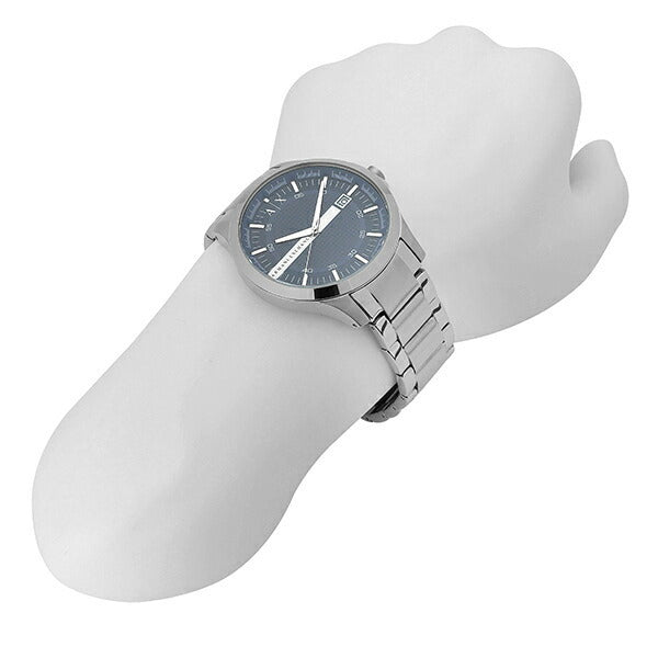 Armani Exchange Hampton AX2132 Men's Chronograph – Blue Dial with Silver Stainless Steel Bracelet