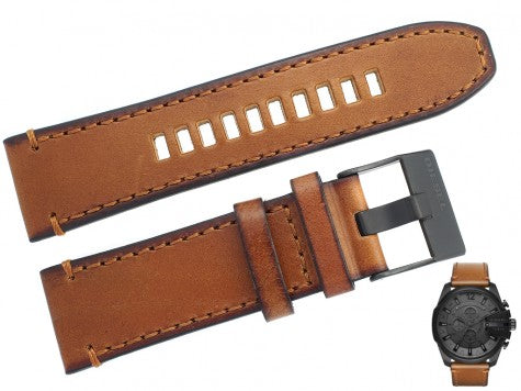 Diesel DZ4463 Mega Chief Chronograph Men's Watch – Grey Dial & Brown Leather Strap