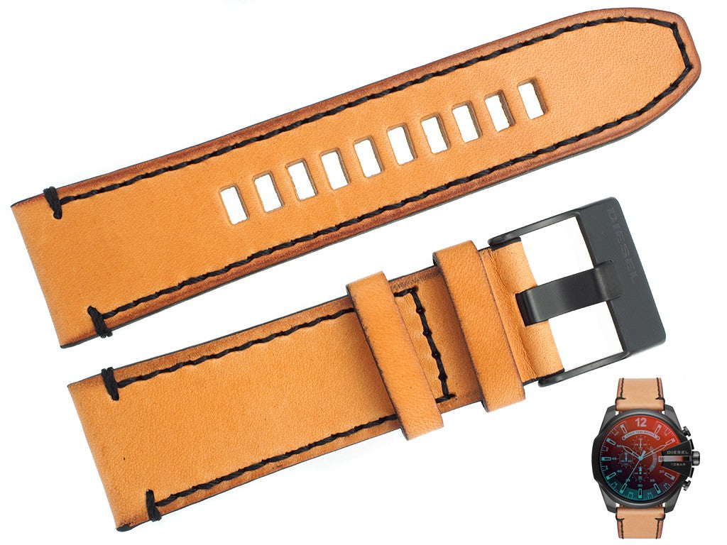 Diesel DZ4476 Mega Chief Chronograph Men's Watch – Black Dial & Brown Leather Strap