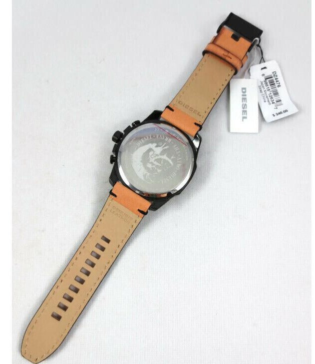 Diesel DZ4476 Mega Chief Chronograph Men's Watch – Black Dial & Brown Leather Strap