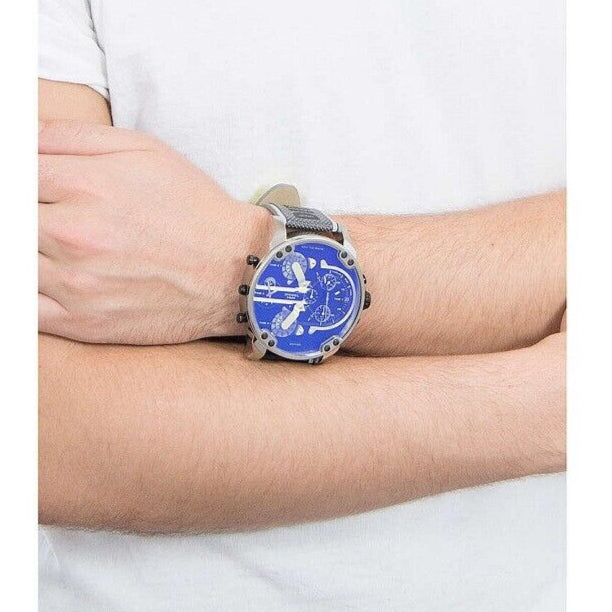 Diesel DZ7429 Mr. Daddy 2.0 Chronograph Men's Watch – Black Dial & Grey Nylon Strap