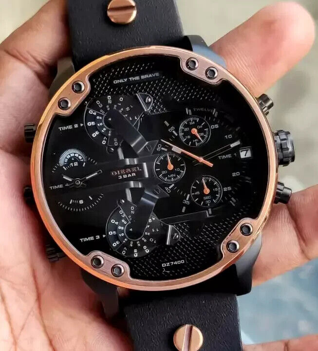 Diesel DZ7400 Mr. Daddy 2.0 Chronograph Men's Watch – Black Dial & Black Stainless Steel Strap