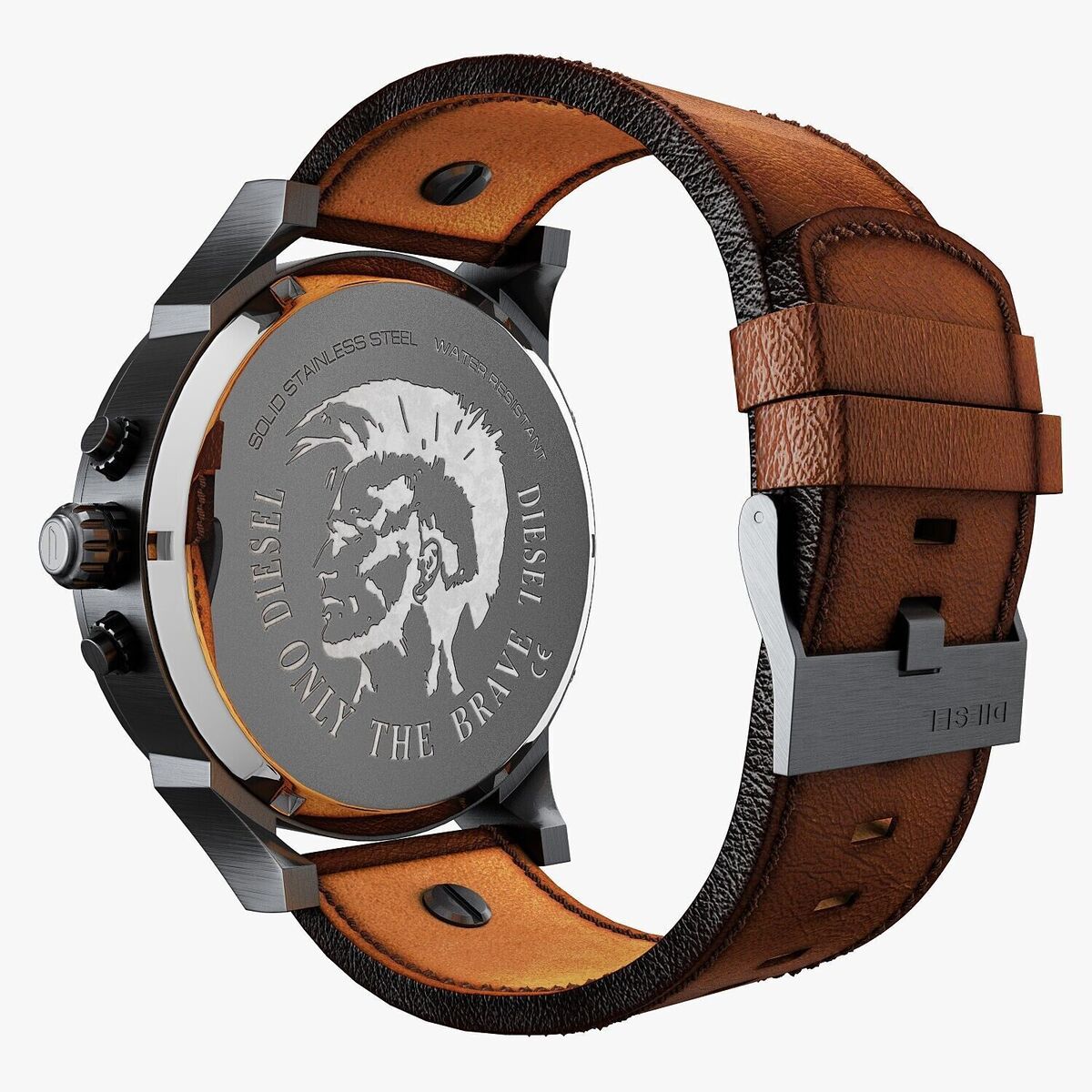 Diesel DZ7413 Mr. Daddy Chronograph Men's Watch – Grey Dial & Brown Leather Strap