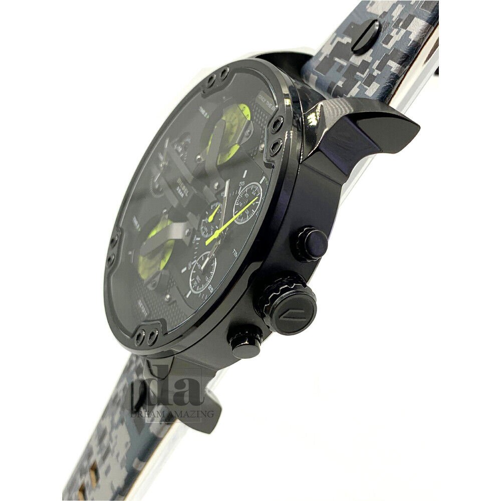 Diesel DZ7311 Big Daddy Chronograph Men's Watch – Black Dial & Black Leather Strap