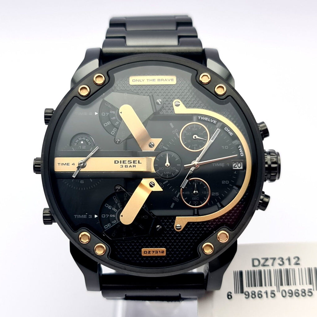 Diesel DZ7312 Big Daddy Chronograph Men's Watch – Black Dial & Black Stainless Steel Strap