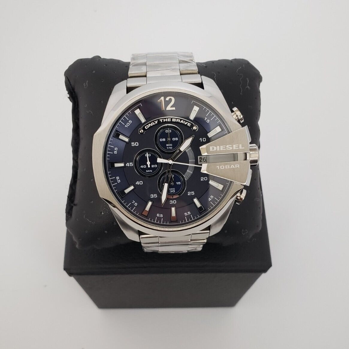 Diesel DZ4417 Mega Chief Chronograph Men's Watch – Blue Dial & Silver Stainless Steel Strap