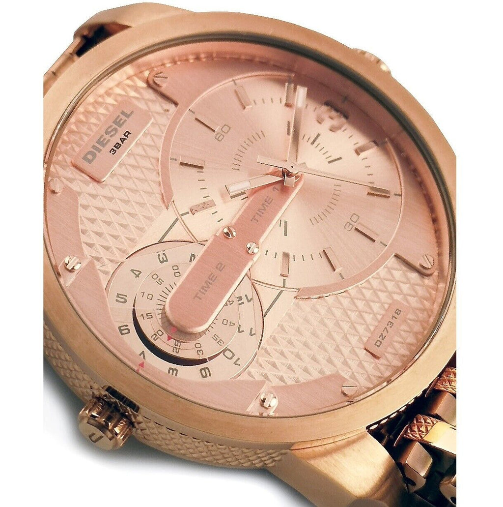 Diesel DZ7318 Mini Daddy Men's Watch – Rose Gold Dial & Rose Gold Stainless Steel Strap