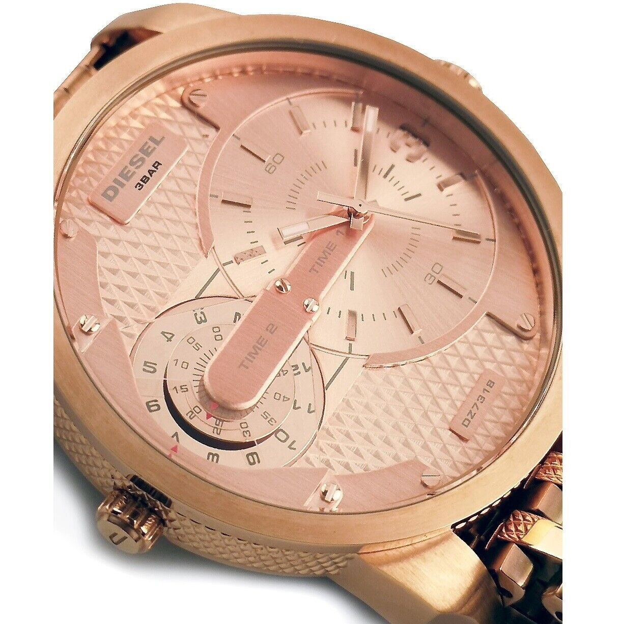 Diesel DZ7318 Mini Daddy Men's Watch – Rose Gold Dial & Rose Gold Stainless Steel Strap