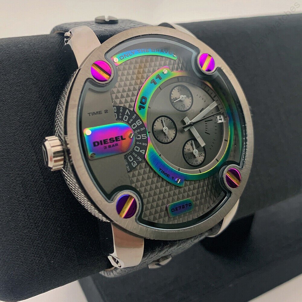 Diesel DZ7270 Badass Chronograph Men's Watch – Anthracite Dial & Black Leather Strap