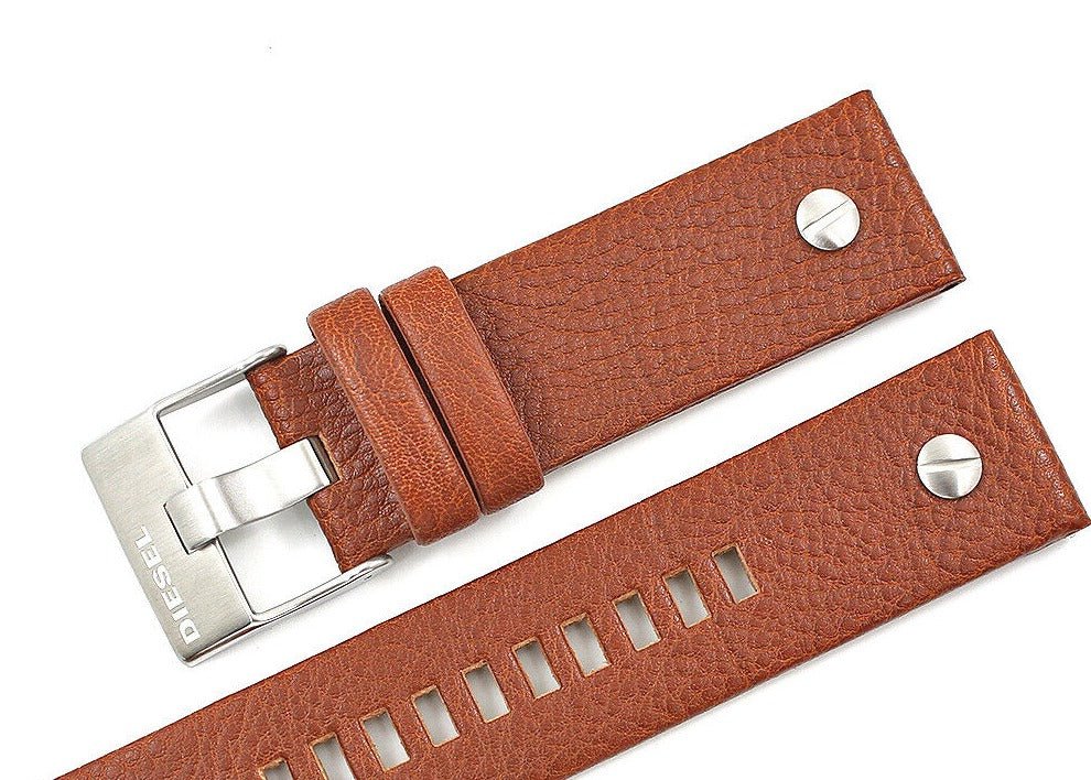 Diesel DZ7264 SBA Dual Time Men's Watch – Black Dial & Brown Leather Strap