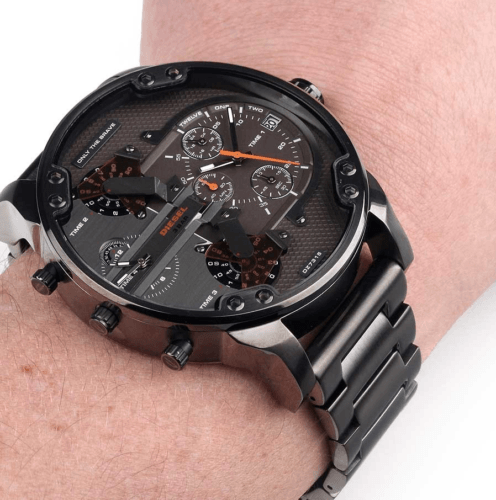Diesel DZ7315 Mr. Daddy 2.0 Chronograph Men's Watch – Grey Dial & Grey Stainless Steel Strap