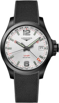 Longines Conquest GMT Black Rubber Strap Men's Watch L3.718.2.76.9