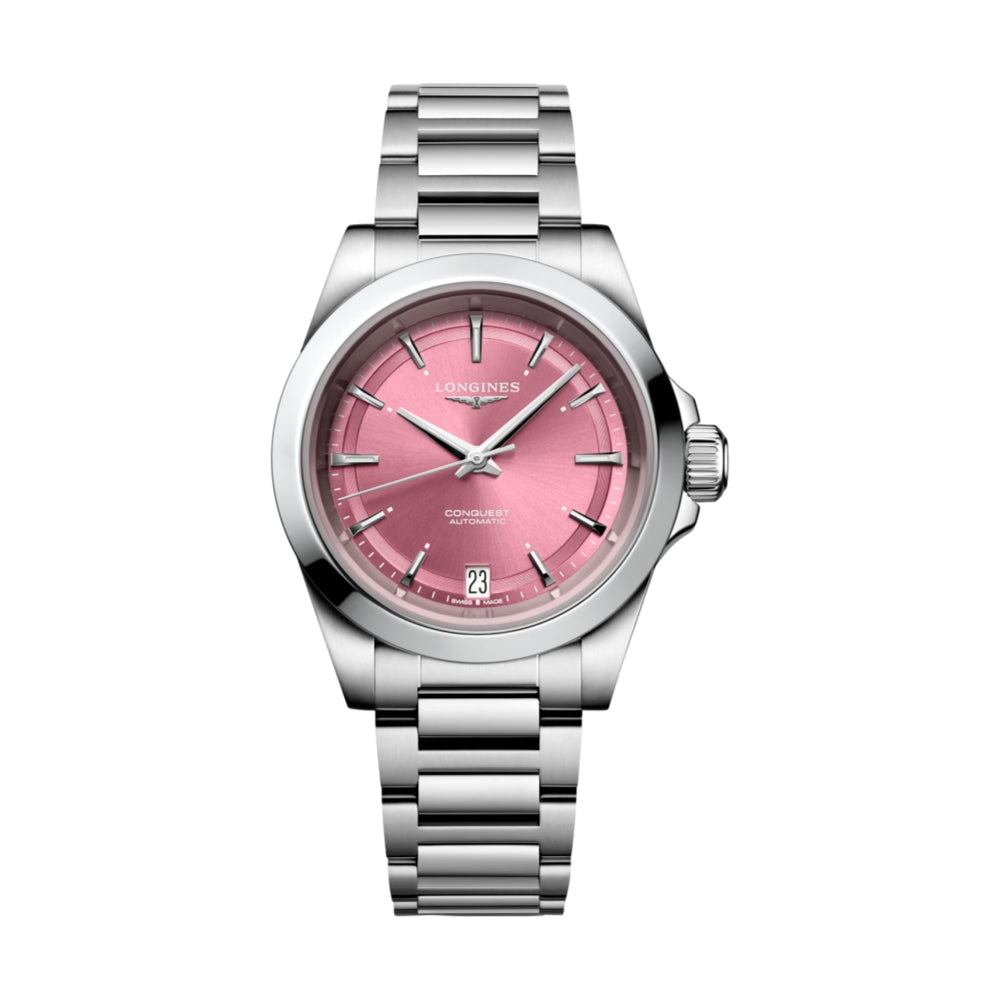longines Conquest 34mm - Sunray Pink on Bracelet