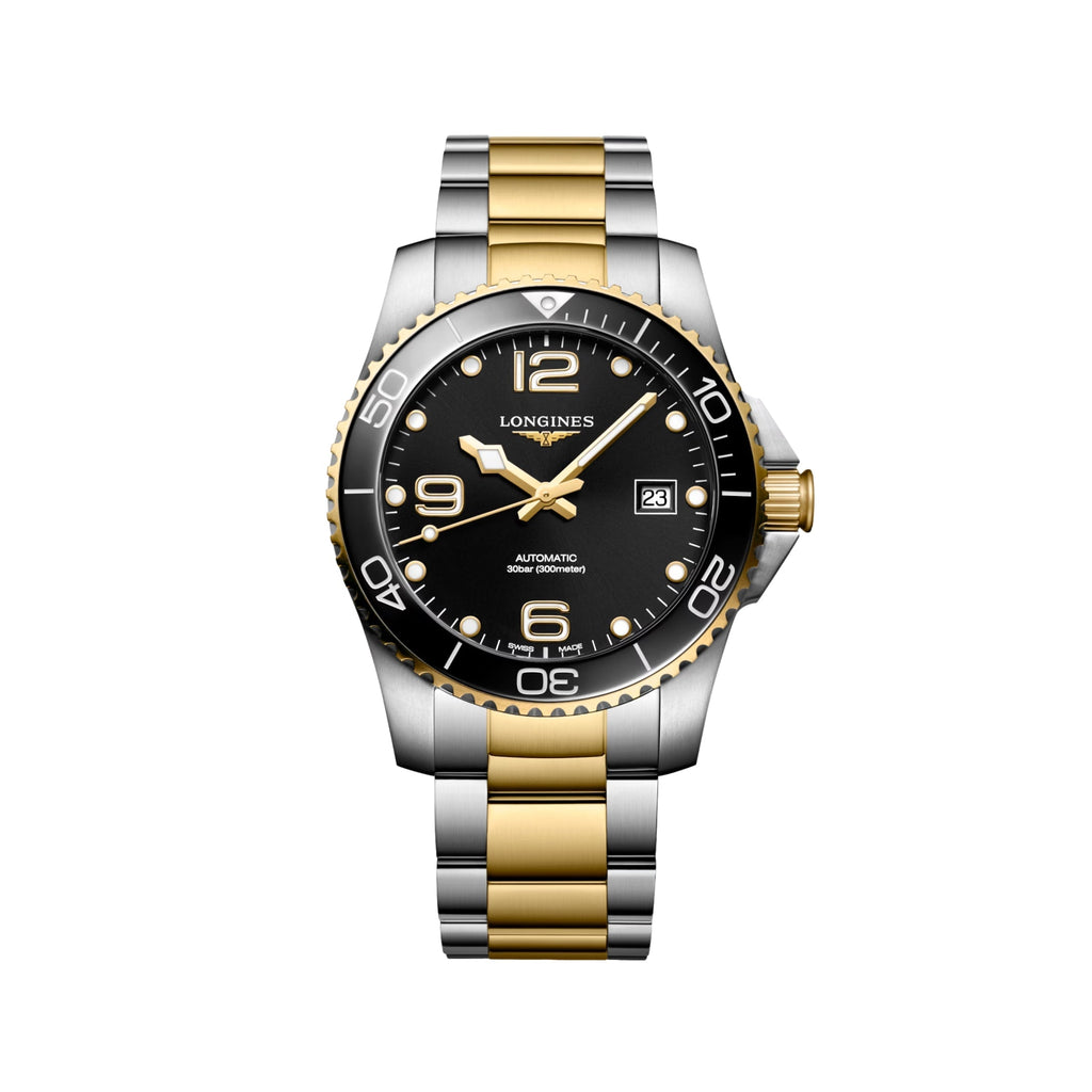 longines HydroConquest Ceramic Bezel Two-Tone 41mm - Black on Bracelet