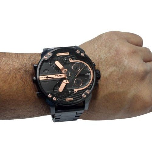 Diesel DZ7312 Big Daddy Chronograph Men's Watch – Black Dial & Black Stainless Steel Strap