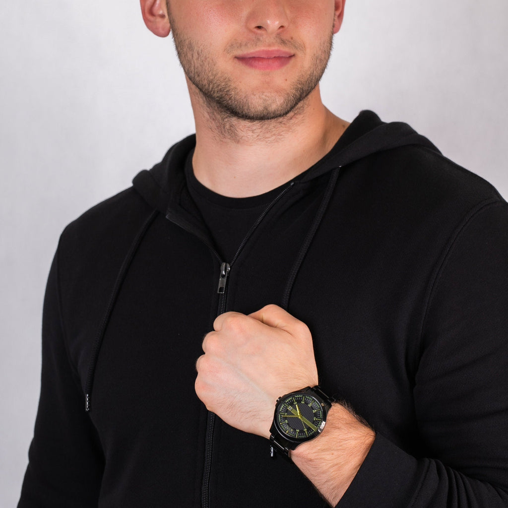 Armani Exchange Hampton AX2407 Men's Watch – Sleek Black Dial with Black Stainless Steel Bracelet
