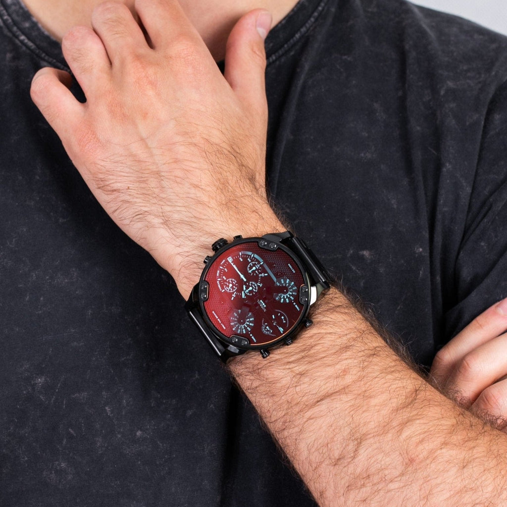 Diesel DZ7395 Mr. Daddy 2.0 Chronograph Men's Watch – Black Dial & Black Stainless Steel Strap